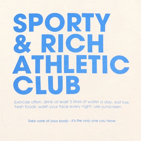 Sporty & Rich Exercise Often Cropped Hoodie - Cream/Ocean - Picture 3 of 3